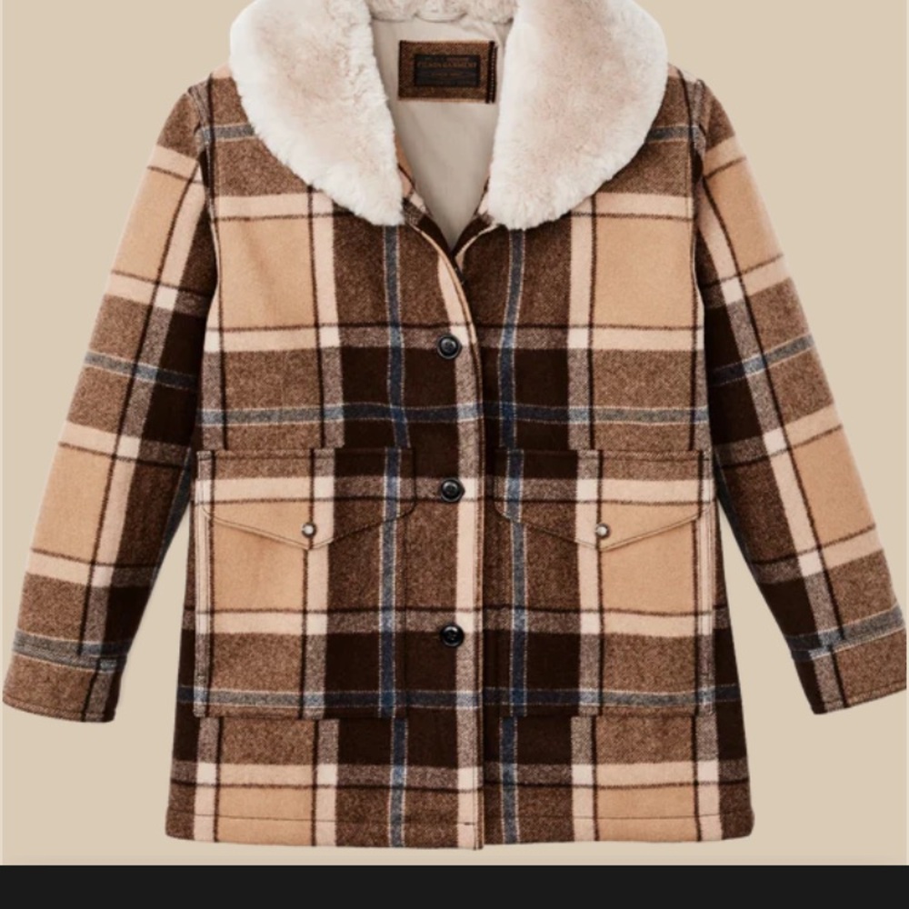 Filson WOMEN'S LINED WOOL PACKER COAT - real shearling